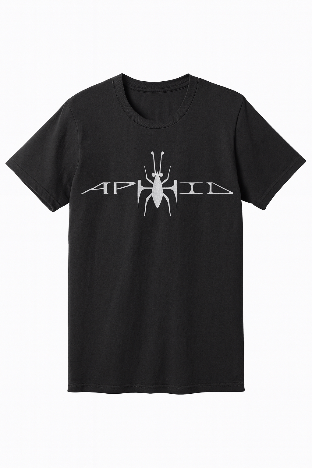 Black Aphid T-shirt with a white band logo